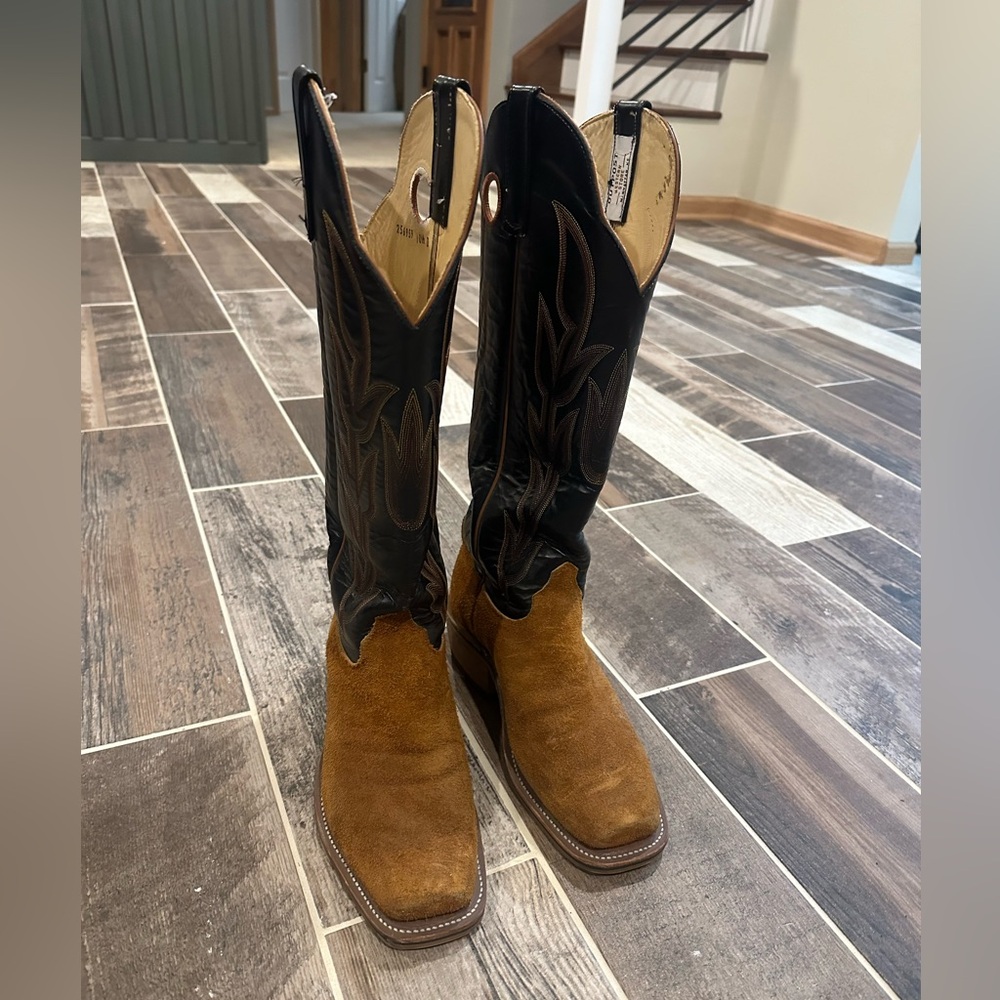 Men's Brown and Black Cowboy Boots
